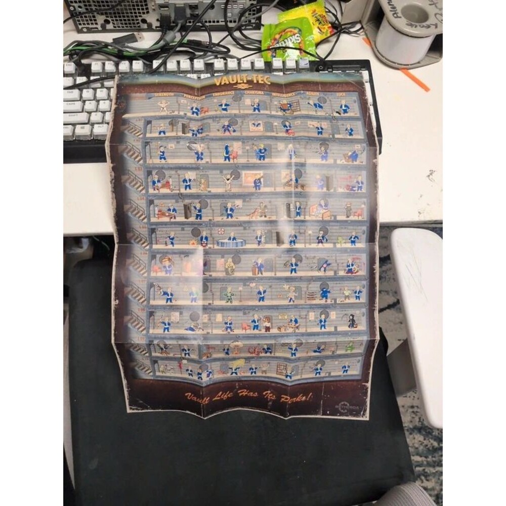 Fallout Video game perk chart poster 19x13.5